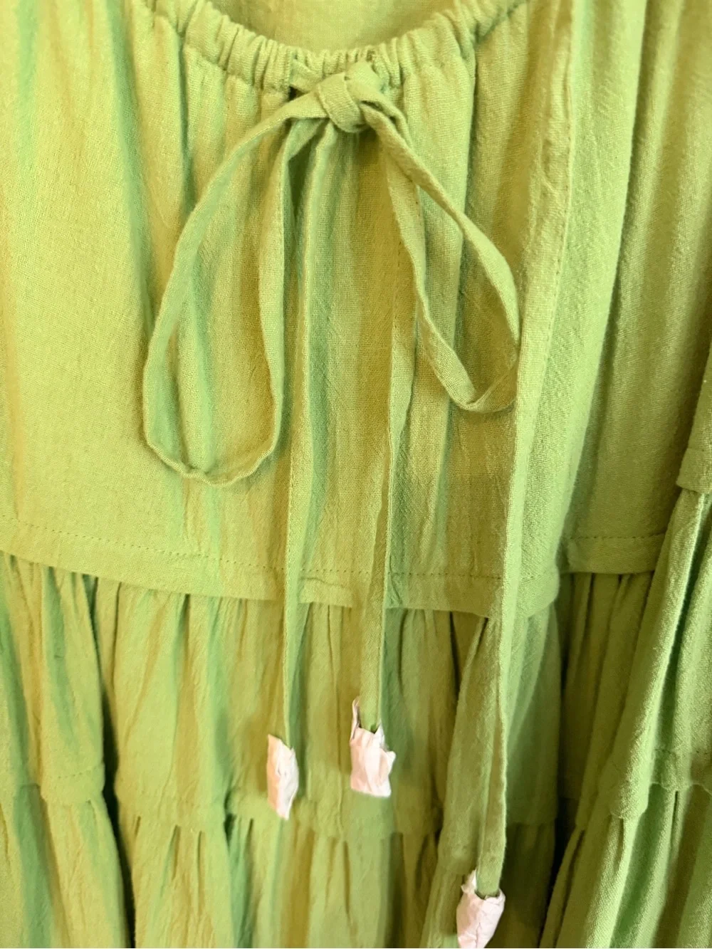 Free People Neon Lime Tiered Maxi Dress